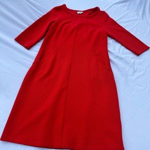 Boden red ottoman shift dress